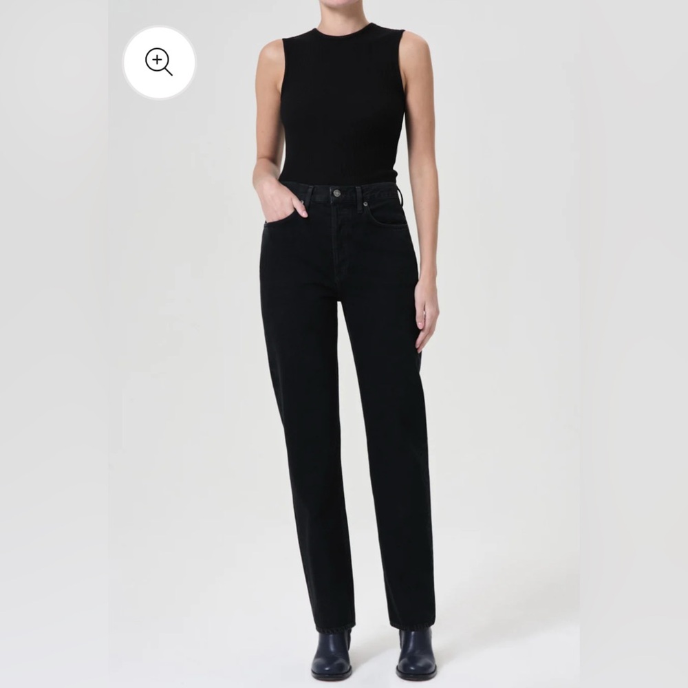 AGOLDE Straight Leg Black Denim Jeans